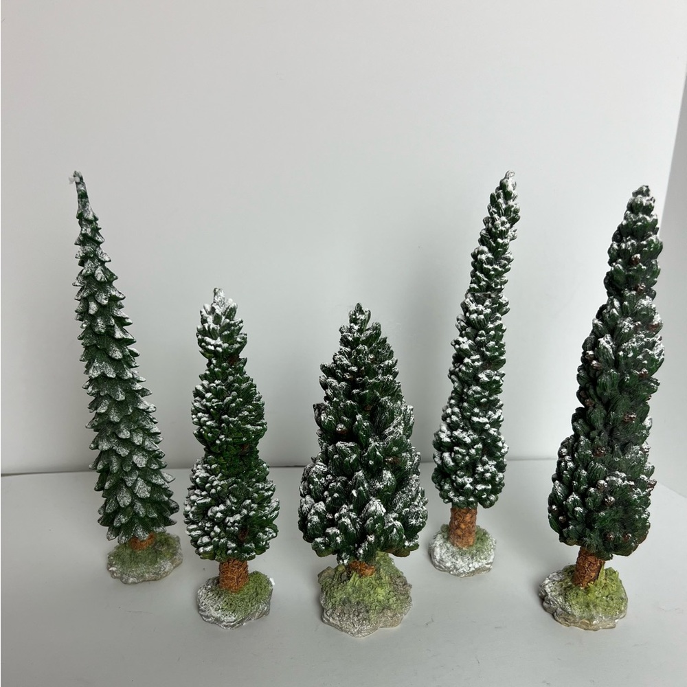 Dept 56 "Snowy Scotch Pines" Set of 5 Trees Village Accessories Various Sizes